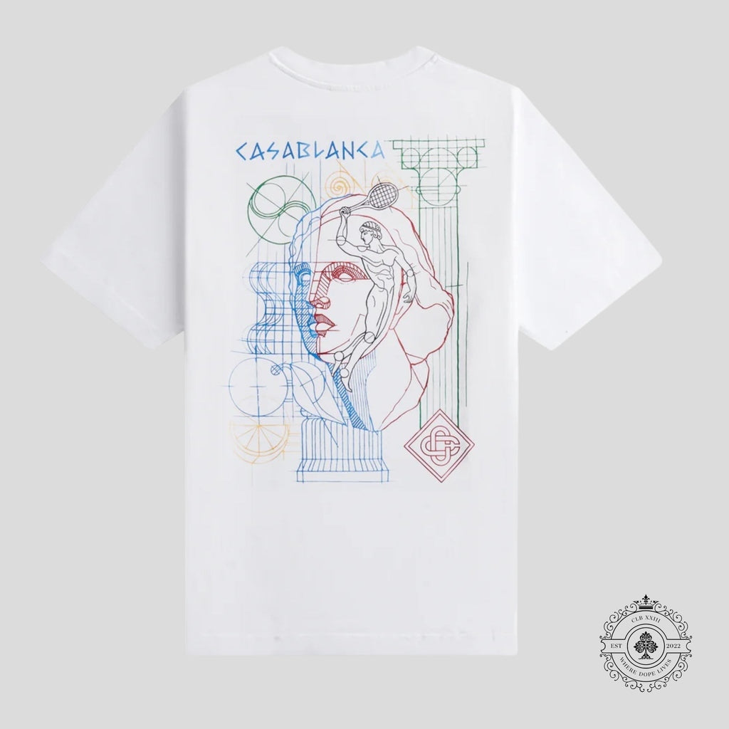 T-shirt imprimé Casablanca Drawing Lab blanc