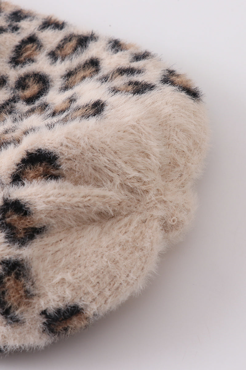 Bonnet léopard beige enfant/adulte