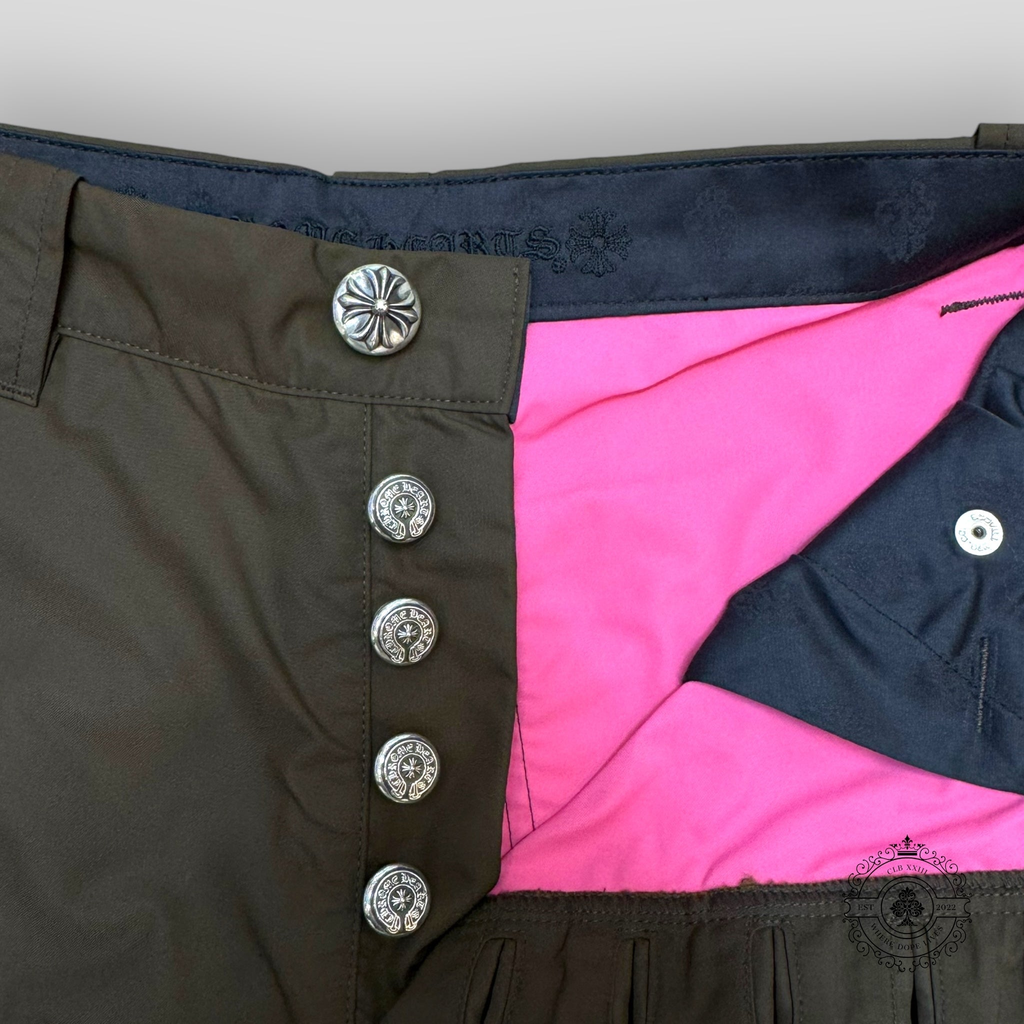 Short de Charpentier Chrome Hearts Double Genou en Nylon Marron