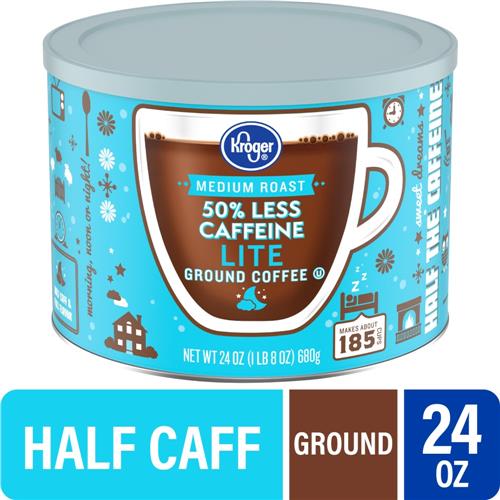 Kroger Café moulu torréfaction moyenne à moitié décafeïné 680 g