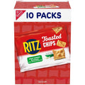 Craquelins Ritz Toasted Chips saveur crème sure et oignon, collations pour le déjeuner, 10 paquets de 28 g