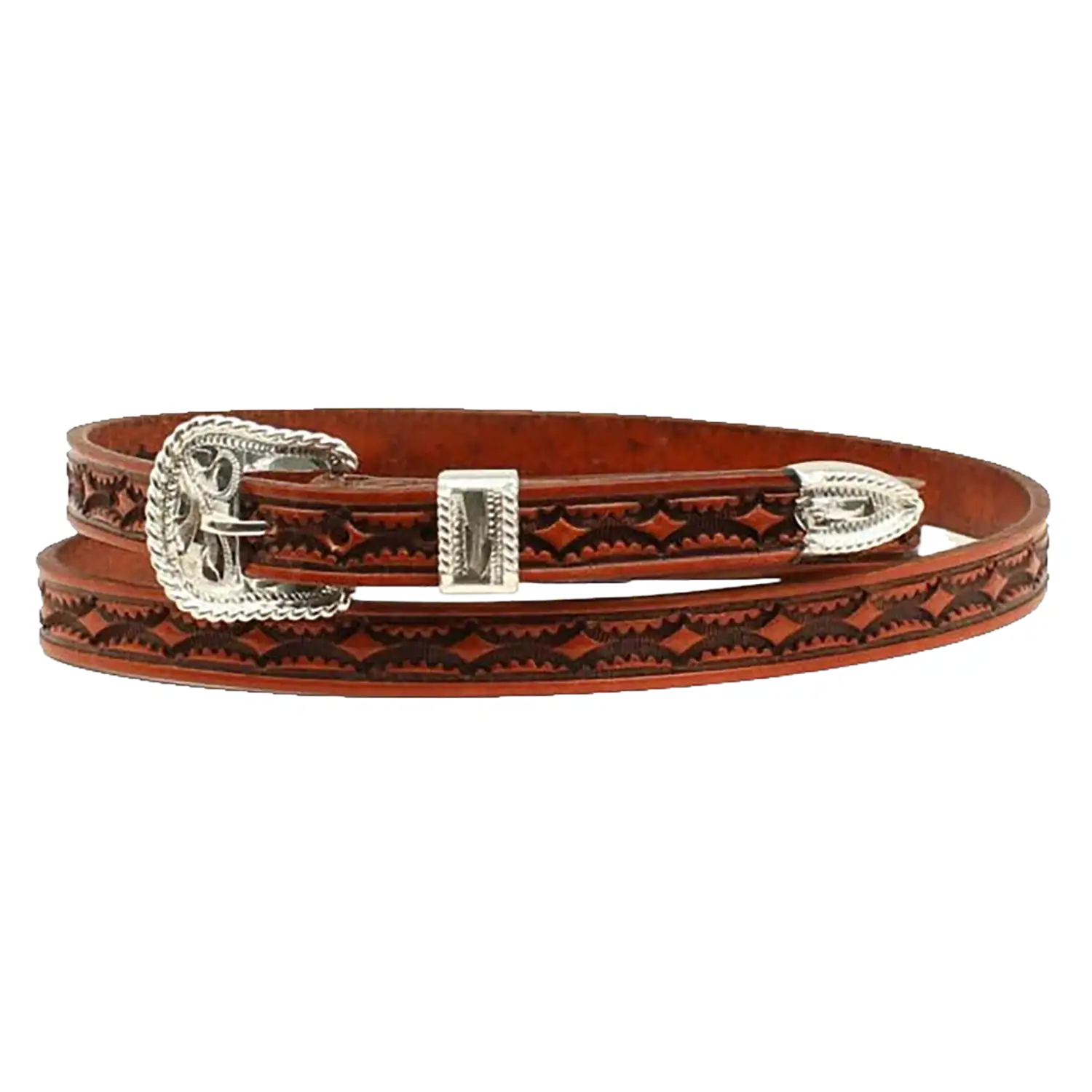 M & F Western Products Inc. Garniture de chapeau en cuir Twister Diamond Tooled Buckle Set