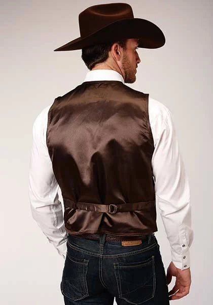 Gilet en cuir suédé Roper Classic (marron) – Homme