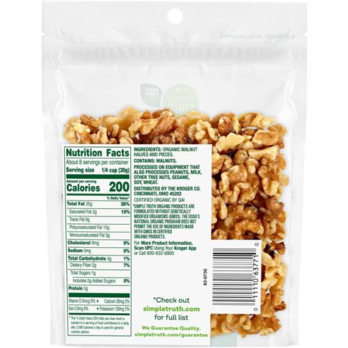 Simple Truth Noix de Grenoble biologiques moitiés et morceaux 8 oz