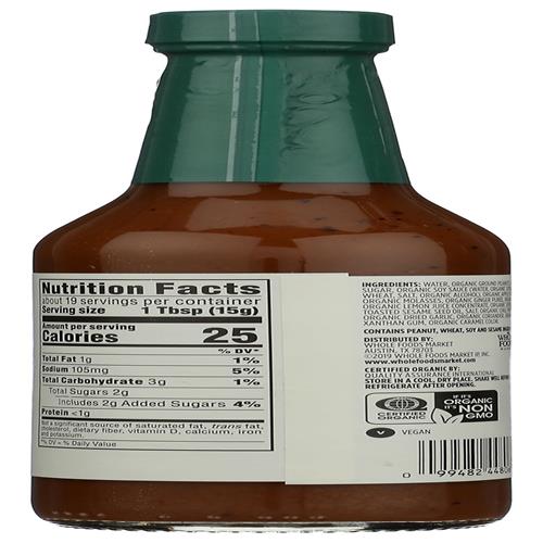 Whole Foods Market, Sauce d'arachide biologique, 10 oz