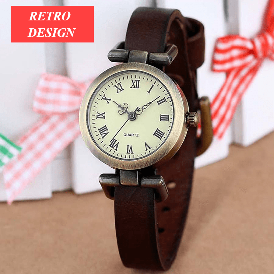 Nouvelle mode Montre en cuir pour femme très vendue Montre vintage Montres habillées pour femmes et jeunes filles