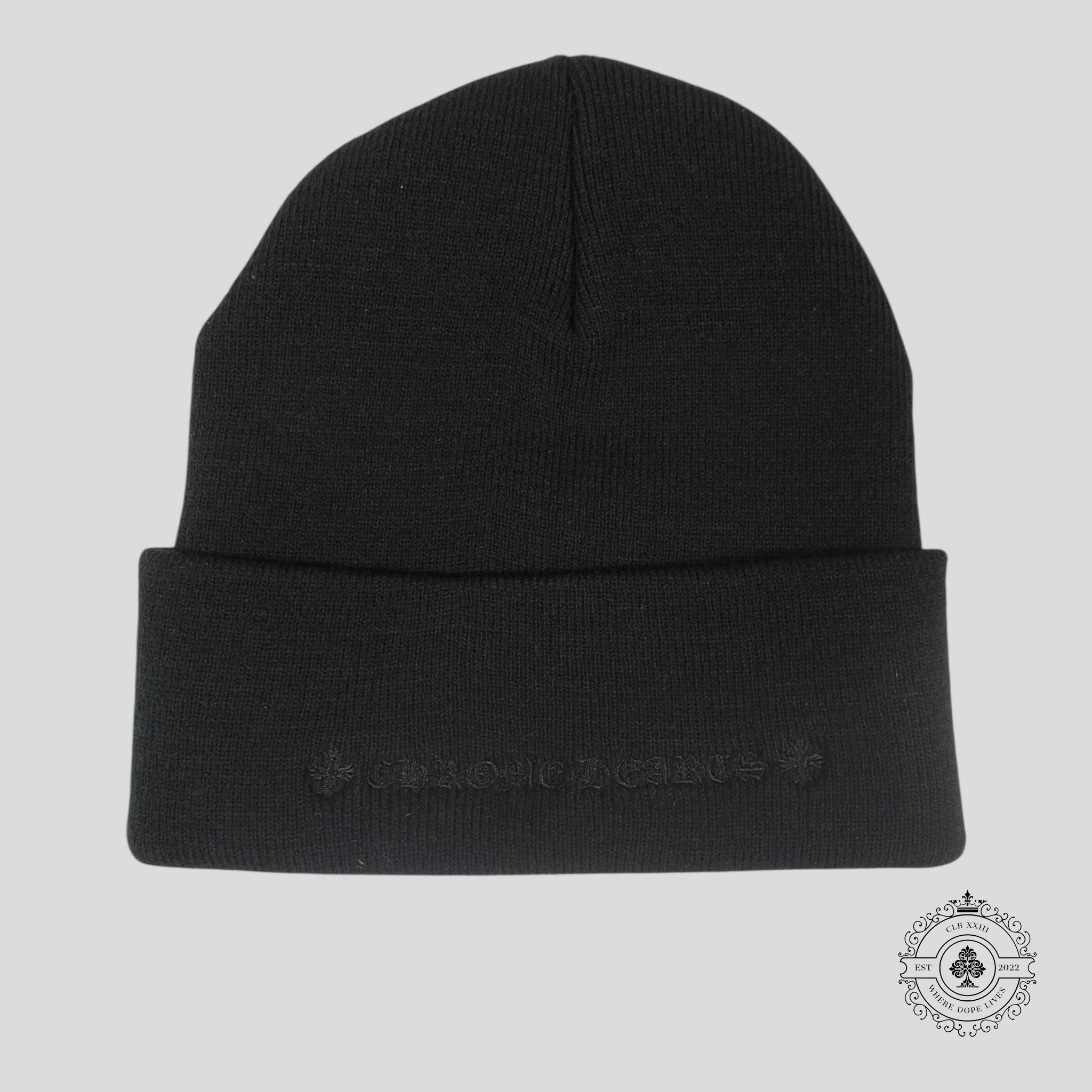 Bonnet brodé Chrome Hearts CH noir