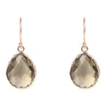 Boucles d'oreilles pendantes Petite Quartz Fumé Or Rose