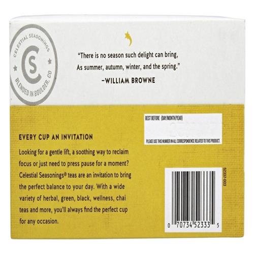 Tisane Celestial Seasonings, Jammin Lemon Ginger, boîte de 20 sachets