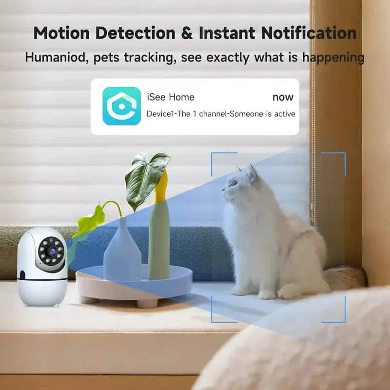 Lot de 2 caméras de sécurité sans fil – Rotation à 355°, vision nocturne, détection de mouvement, audio bidirectionnel
