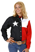 Chemise à manches longues Roper Texas Flag Snap - Femme