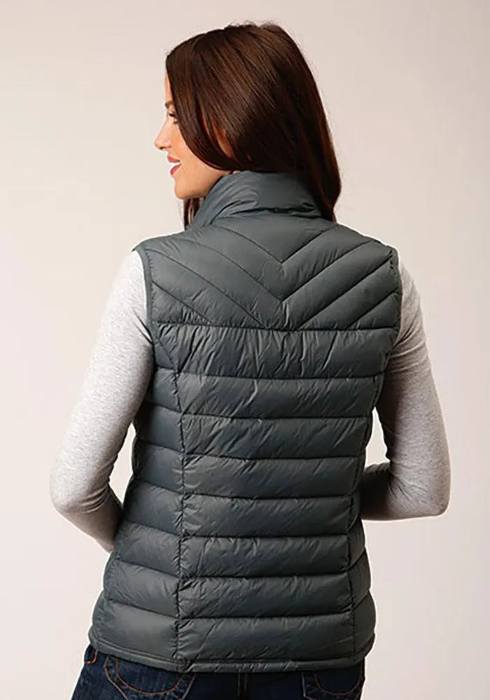 Gilet matelassé horizontal en duvet Roper (gris) - Gilet femme