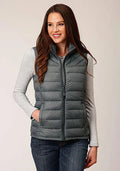 Gilet matelassé horizontal en duvet Roper (gris) - Gilet femme