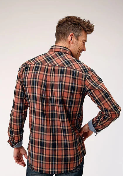 Roper 1853 Dobby Plaid (Marron) - Chemise western pour homme