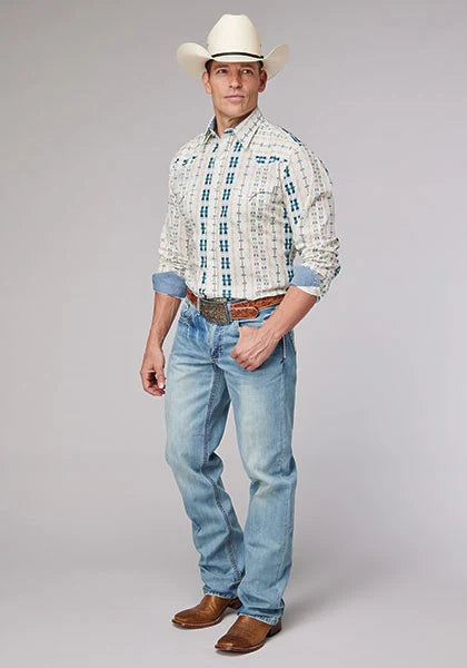 Chemise Western Homme Roper 2001 Aztec Stripe (Crème)