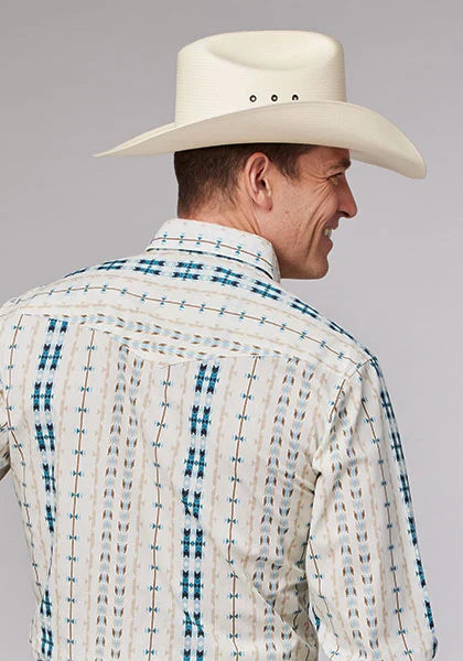 Chemise Western Homme Roper 2001 Aztec Stripe (Crème)