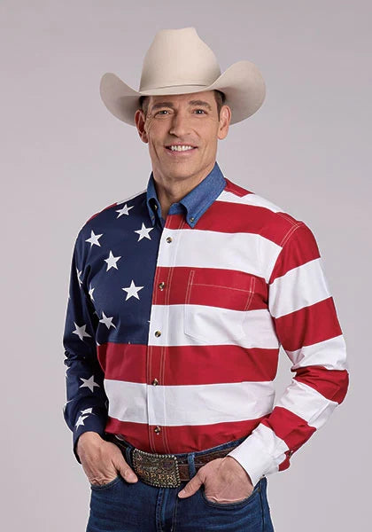 Chemise Western pour homme Roper avec étoiles et rayures (Multi)