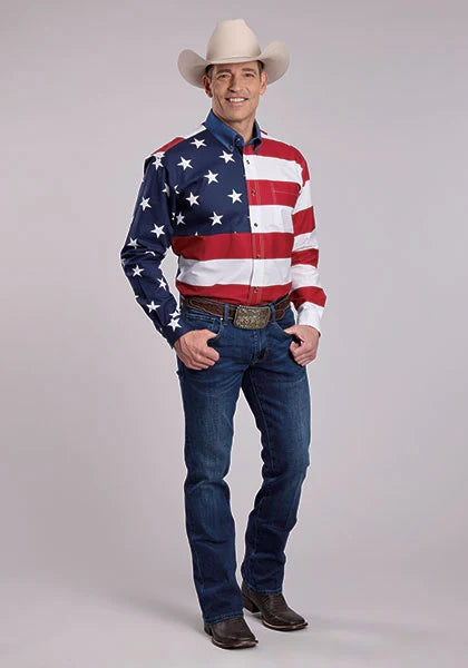 Chemise Western pour homme Roper avec étoiles et rayures (Multi)
