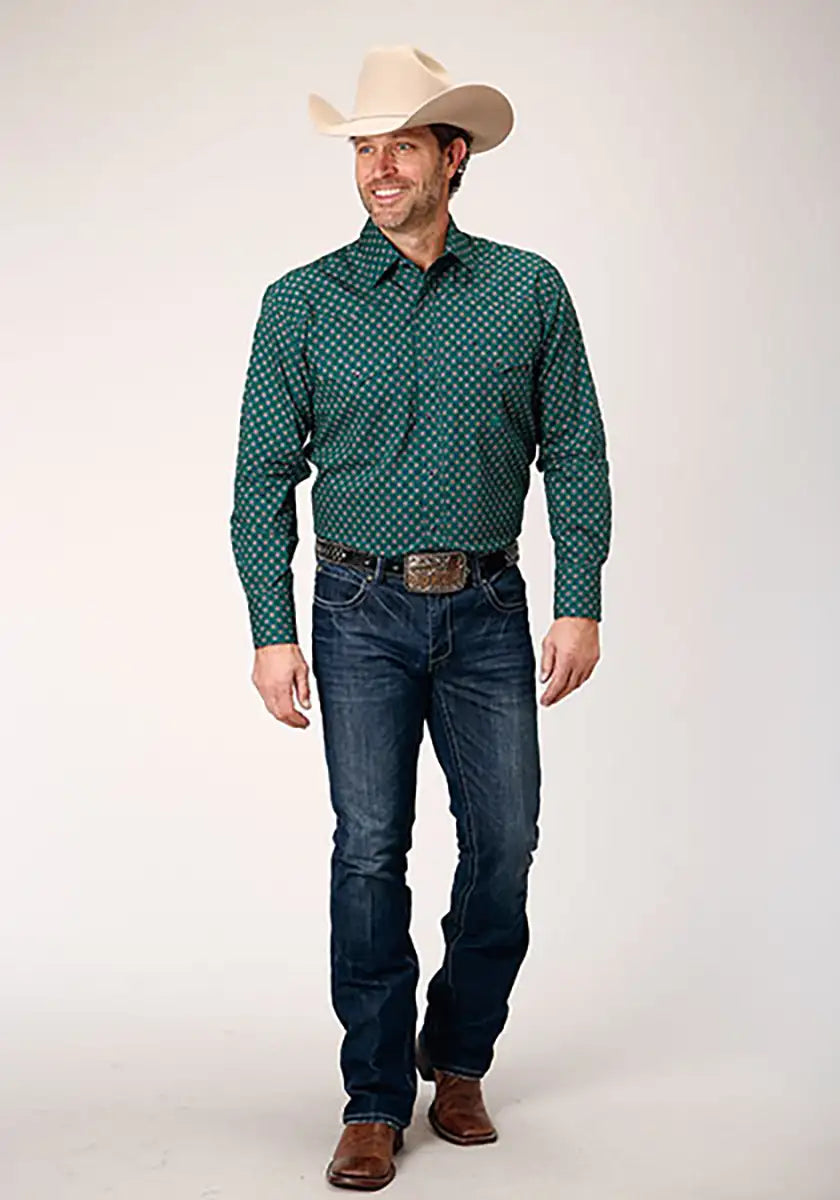 Foulard Roper Forest Cross Walk (bleu) - Chemise western pour homme
