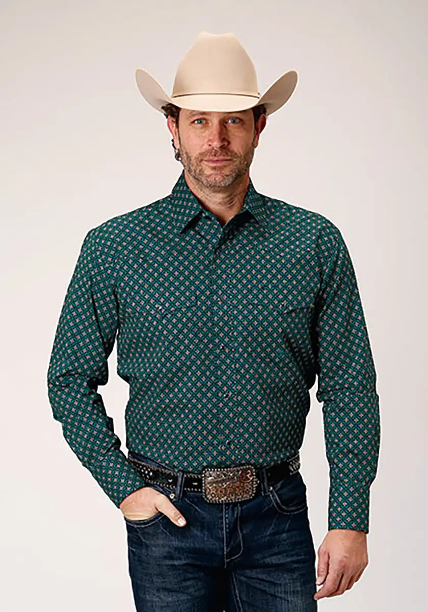 Foulard Roper Forest Cross Walk (bleu) - Chemise western pour homme