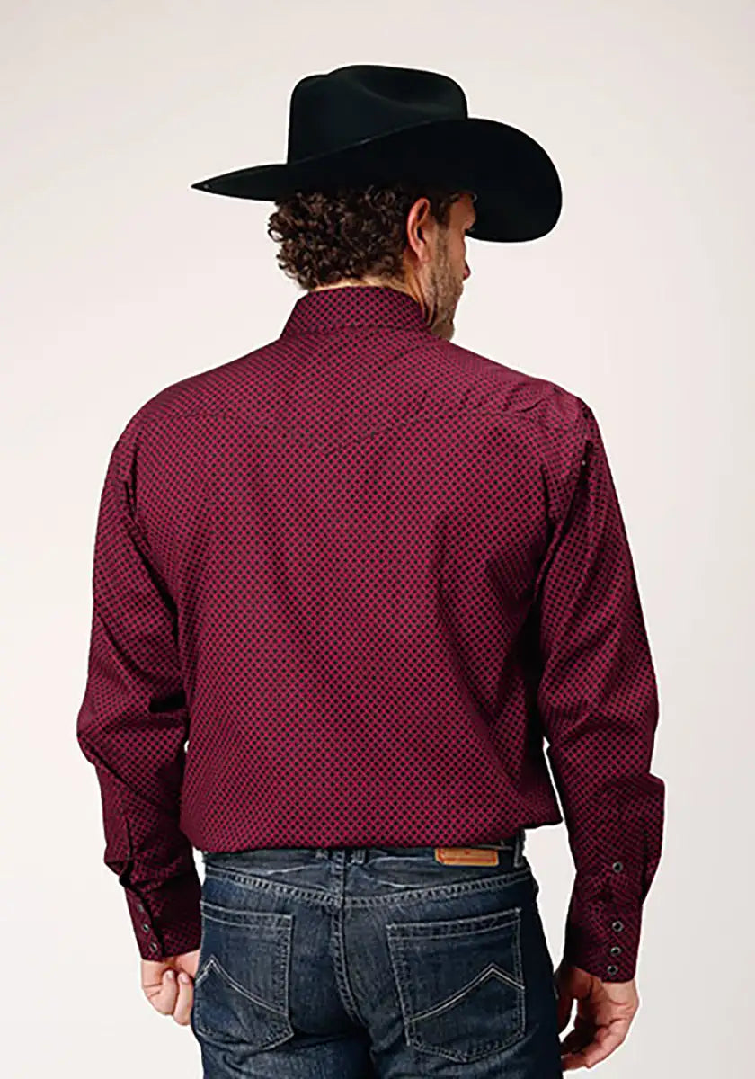 Chemise Western Homme Roper Black Canyon Four Leaf Foulard (Rouge)