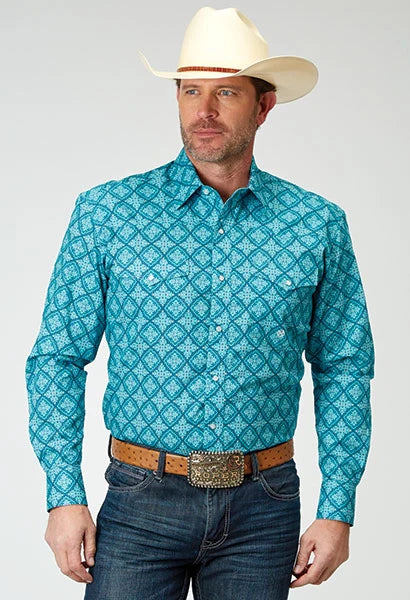 Chemise western pour homme Roper 1937 Lake Medallion (turquoise)