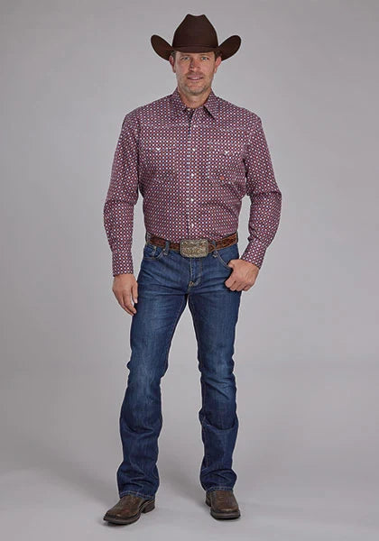 Chemise Western Homme Roper 2153 Foulard Routier (Rouge)