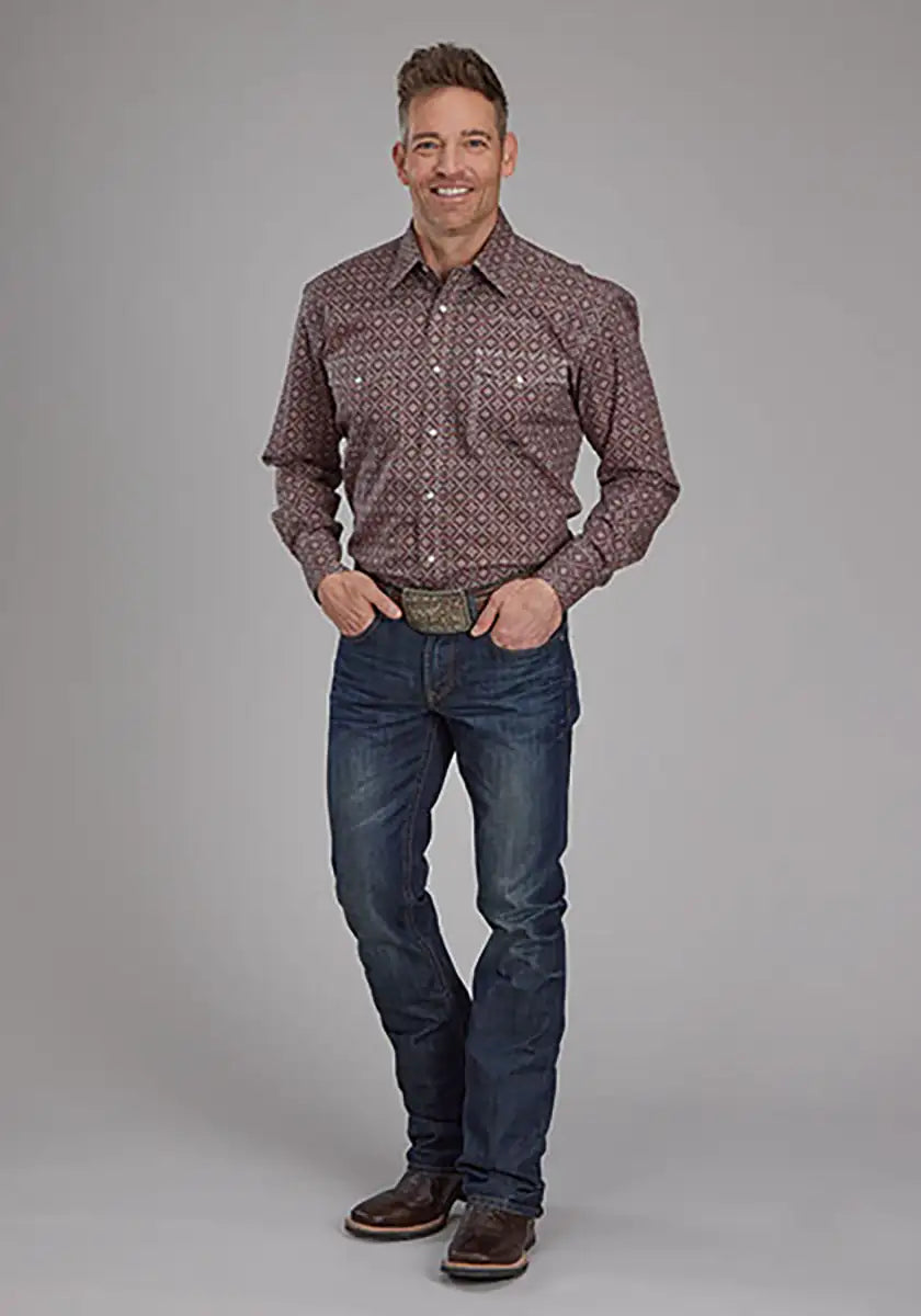 Chemise Western homme - Roper Foulard Gingembre Fall River (Marron)