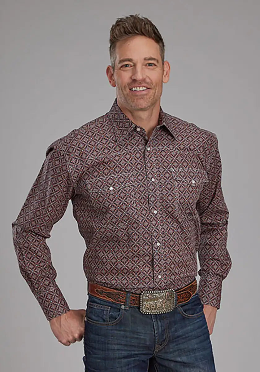 Chemise Western homme - Roper Foulard Gingembre Fall River (Marron)