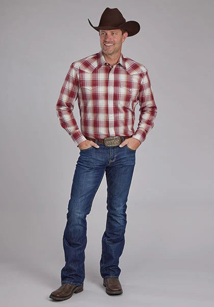Chemise western pour homme Roper 2160 '57 Chevy à carreaux (rouge)