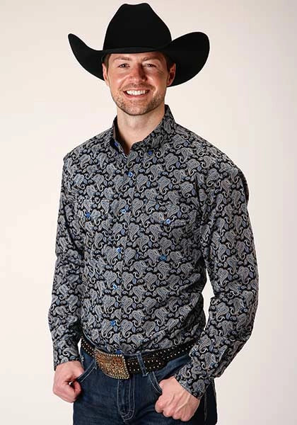 Chemise western Roper 1382 Starry Night Paisley (noir) pour homme