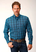 Chemise Western pour homme - Medallion Gothique Roper 1663 (Bleu)