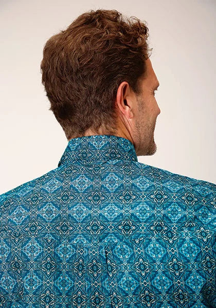 Chemise Western pour homme - Medallion Gothique Roper 1663 (Bleu)
