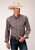 Chemise Western homme Roper 00996 Country Paisley (bleu)