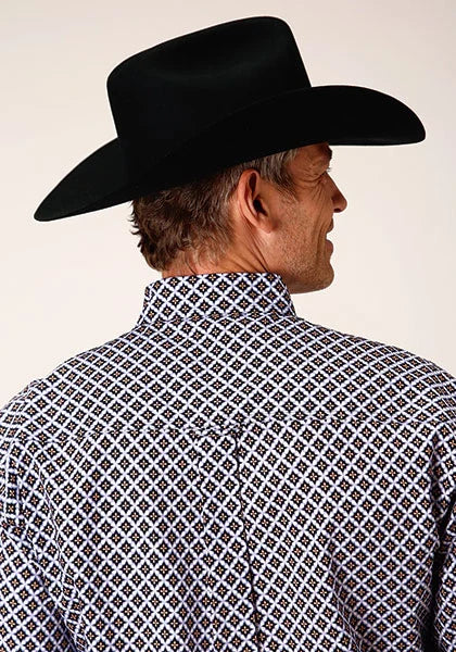 Chemise western Roper 1666 Tile Foulard (Noir) pour homme