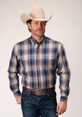 Chemise Western Roper 1842 Ranch Plaid (Bleu) pour homme