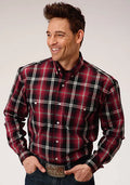 Chemise Western pour homme Roper 1228 Saddle Plaid (Rouge)