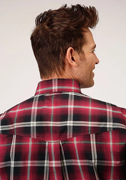 Chemise Western pour homme Roper 1228 Saddle Plaid (Rouge)