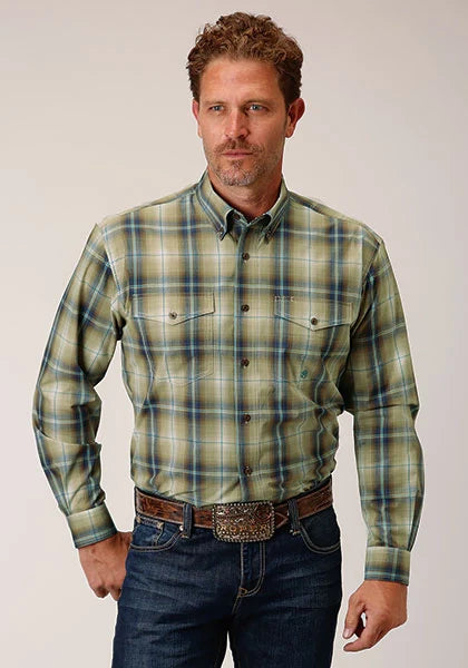 Roper 1660 Sand Dune Plaid (Beige) - Chemise western pour homme