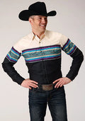 Roper 1296 Serape Border (noir) - Chemise western pour homme