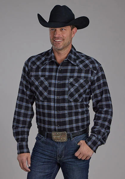 Chemise Western Homme - Roper 2205 Flanelle (Noir)