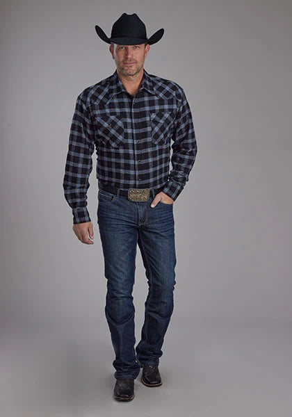 Chemise Western Homme - Roper 2205 Flanelle (Noir)