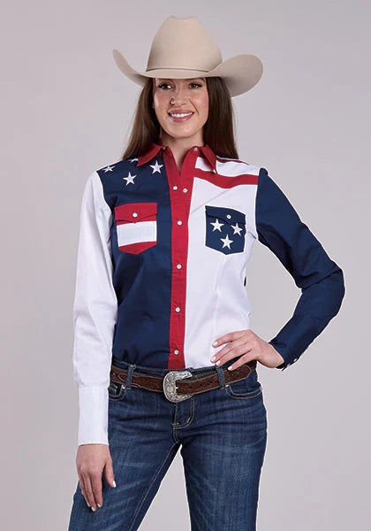 Roper Colorblock Americana (Multi) - Chemise Western Femme