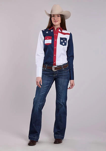 Roper Colorblock Americana (Multi) - Chemise Western Femme
