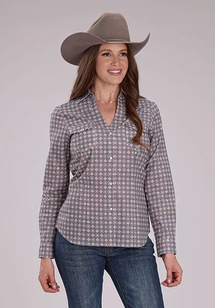 Chemise western Roper 2501 Medallion Foulard (Gris) - Femme
