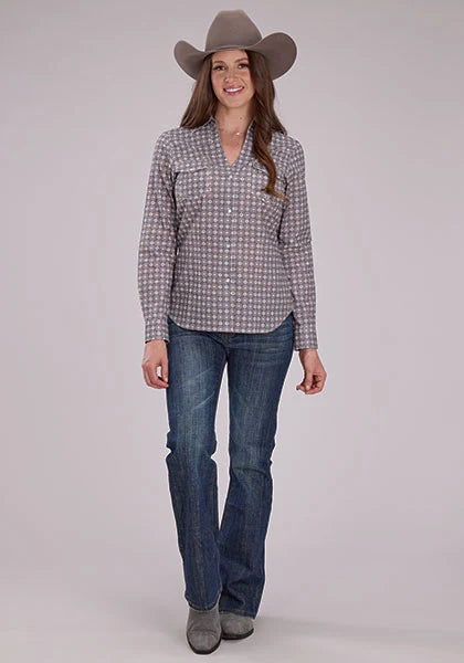 Chemise western Roper 2501 Medallion Foulard (Gris) - Femme