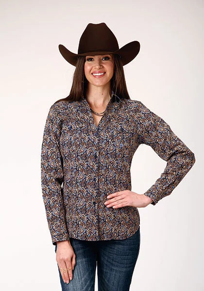 Chemise Western Femme Roper 1841 Vintage Paisley (Marron)
