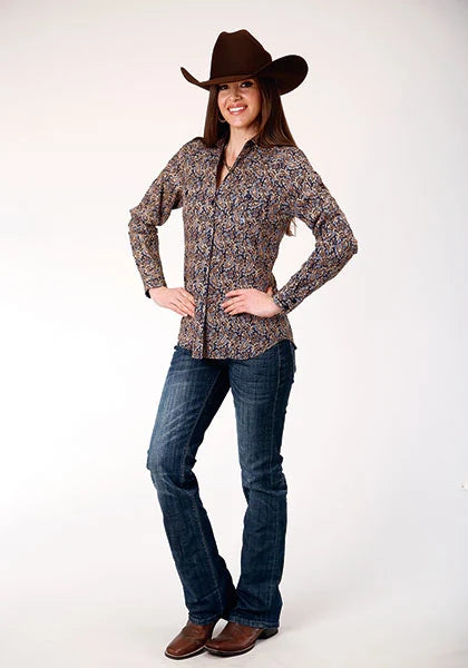 Chemise Western Femme Roper 1841 Vintage Paisley (Marron)