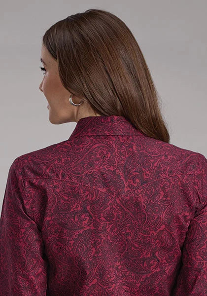Chemise Western femme Roper 2241 Sangria Paisley (Bordeaux)