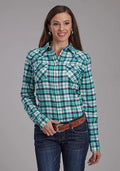 Chemise Western Femme Roper 2206 Flannelle Non Doublée (Verte)